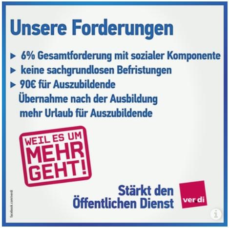 Unsere Forderungen - Tarifstreit