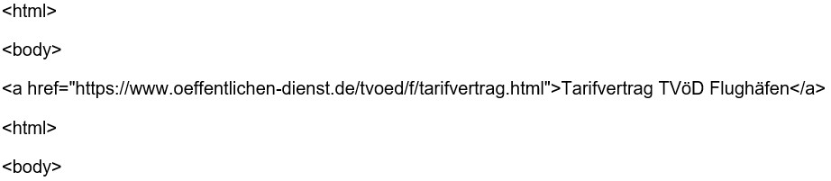 Tarifvertrag richtig verlinken: Anleitung