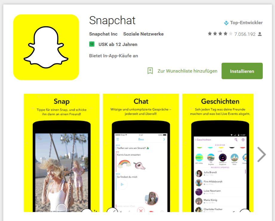 Snapchat zum Downloaden