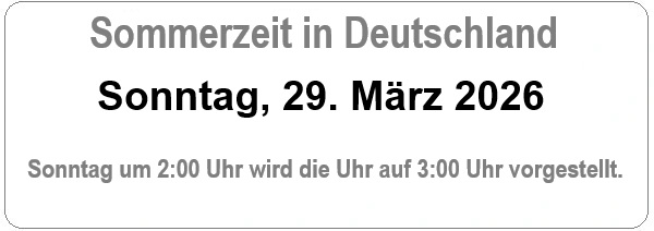 Grafik Uhrumstellung:  Sonntag um 2:00 Uhr wird die Uhr auf 3:00 Uhr vorgestellt.