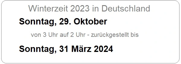Grafik Uhrumstellung Zeitumstellung von Sommerzeit auf MEZ/Winterzeit 2023