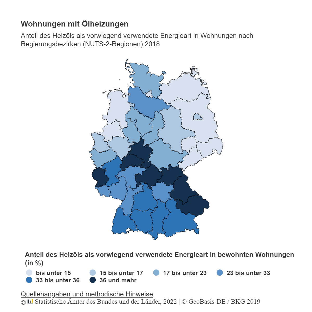 Deutschlandkarte mit Heizvergleich 
